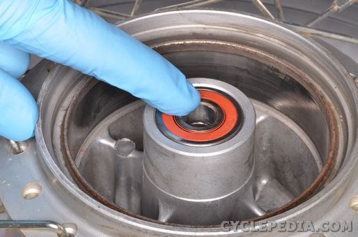 Remove honda motorcycle wheel bearings