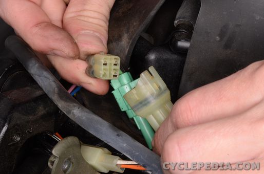 suzuki sv650 disconnecting the gear position switch connector