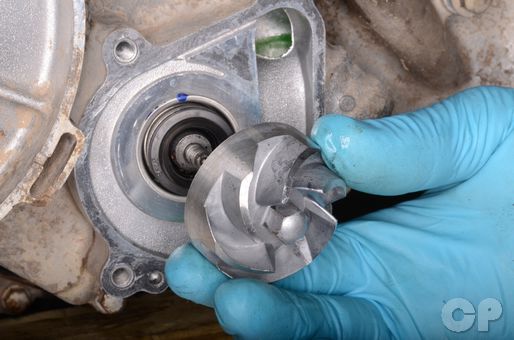 Water pump mechanical coolant seal leak oil seal and bearing installation