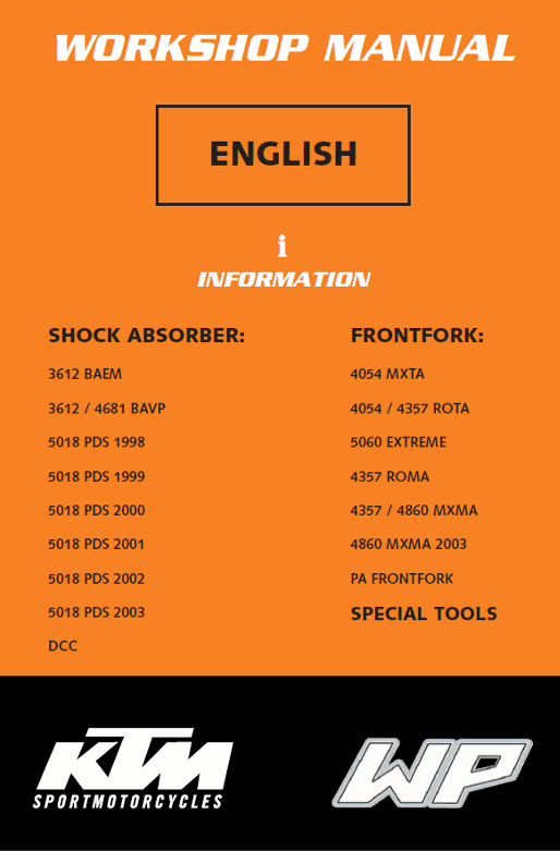 Access the Official KTM Suspension Workshop Manual Fork and Shock Absorber Service