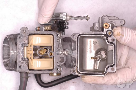 Honda CB250 Nighthawk float chamber cover removal.