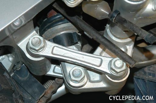 Kawasaki KLR650 rear suspension removal
