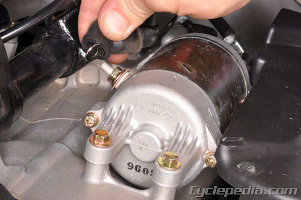 Check if the starter motor will turn when powered.
