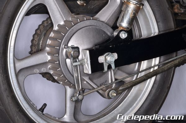 Honda CB750 Nighthawk Rear Drum Brake Adjustment and Shoe Install